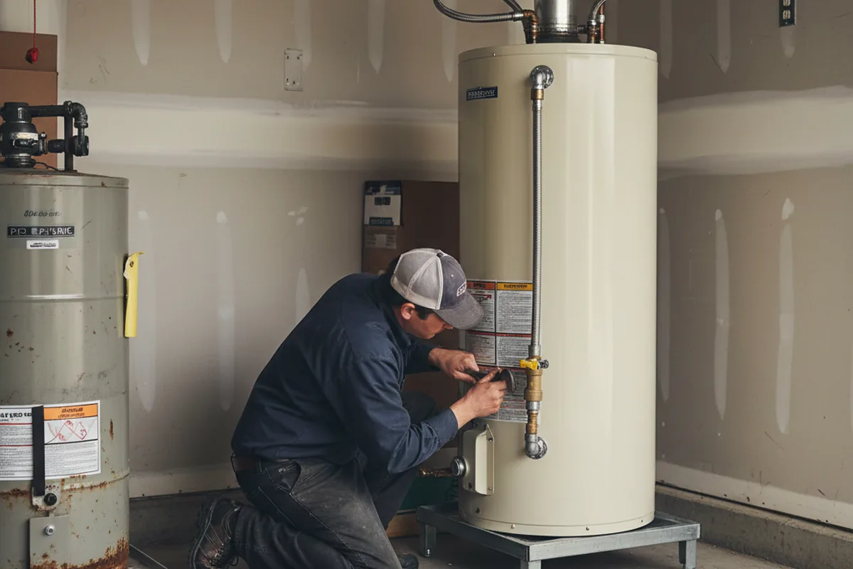 Water heater and shutoff valve replacement in Webbville
